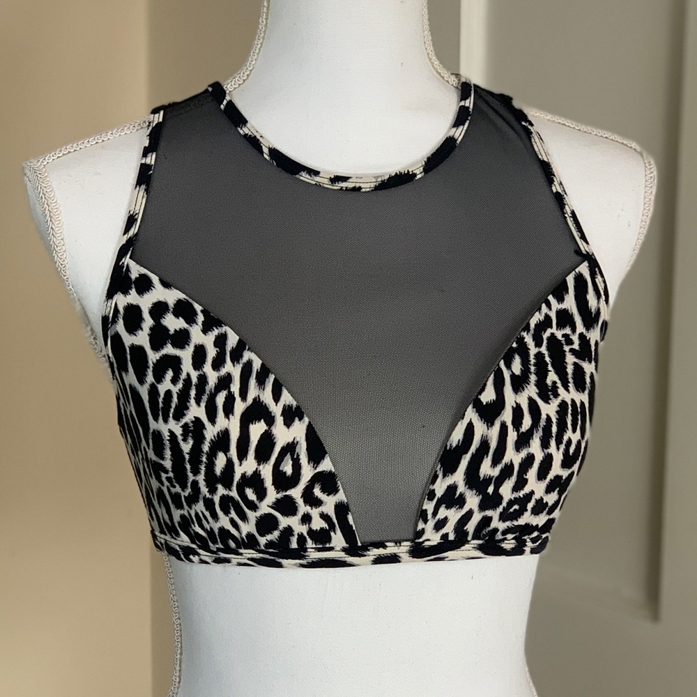 Carmen Marc Valvo mesh swim top